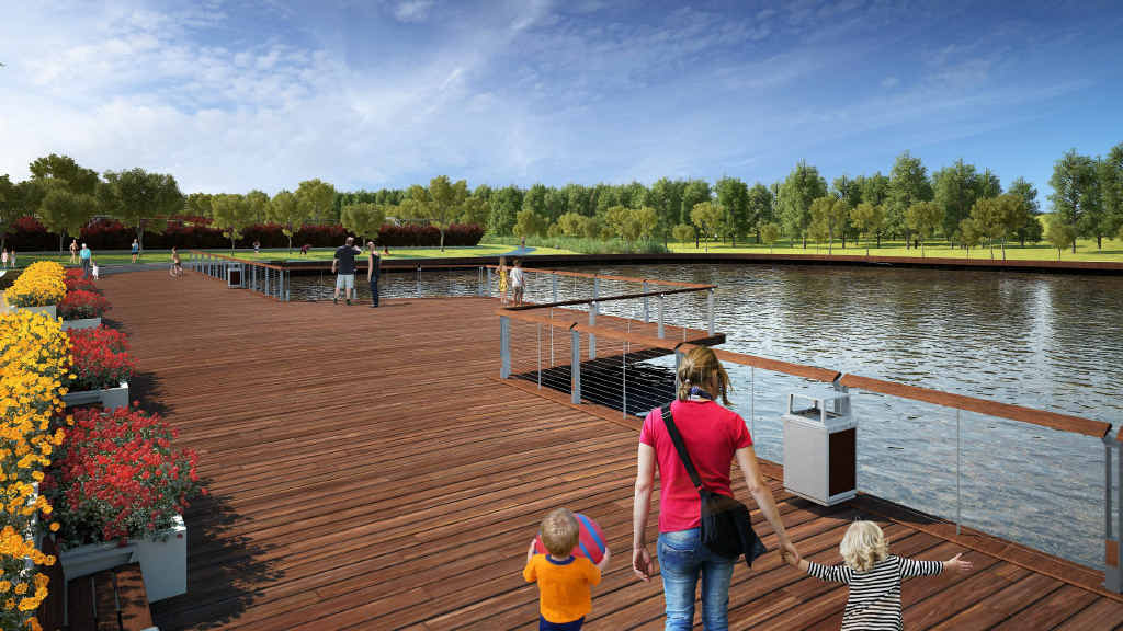 GREEN SPACE: An artist’s impression of the lake. GREEN SPACE: An artist’s impression of the lake.